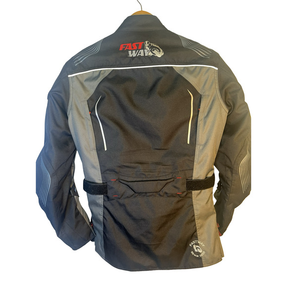 Fastway Motorcycle Jacket Mens Small Black Touring Armor Reflective CE EN1621 - Picture 2 of 16